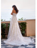 Beaded Strapless Ivory Lace Tulle Stunning Wedding Dress
